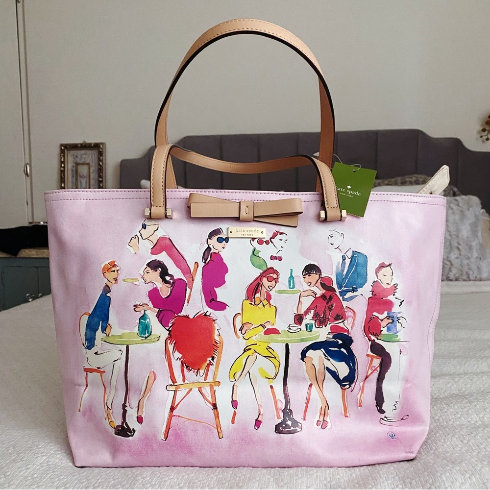 Rare Kate Spade Tote Bag “Ooh Lala Paris Cafe” Edition
